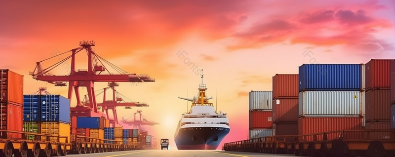 船厂集装箱货轮、货机与工作吊桥的物流运输摄影真实,高清,摄影图,摄影图片,图片大全,摄影图免费下载